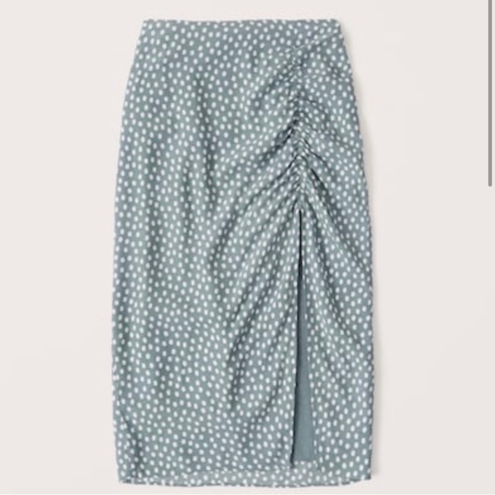 Blue ruched skirt